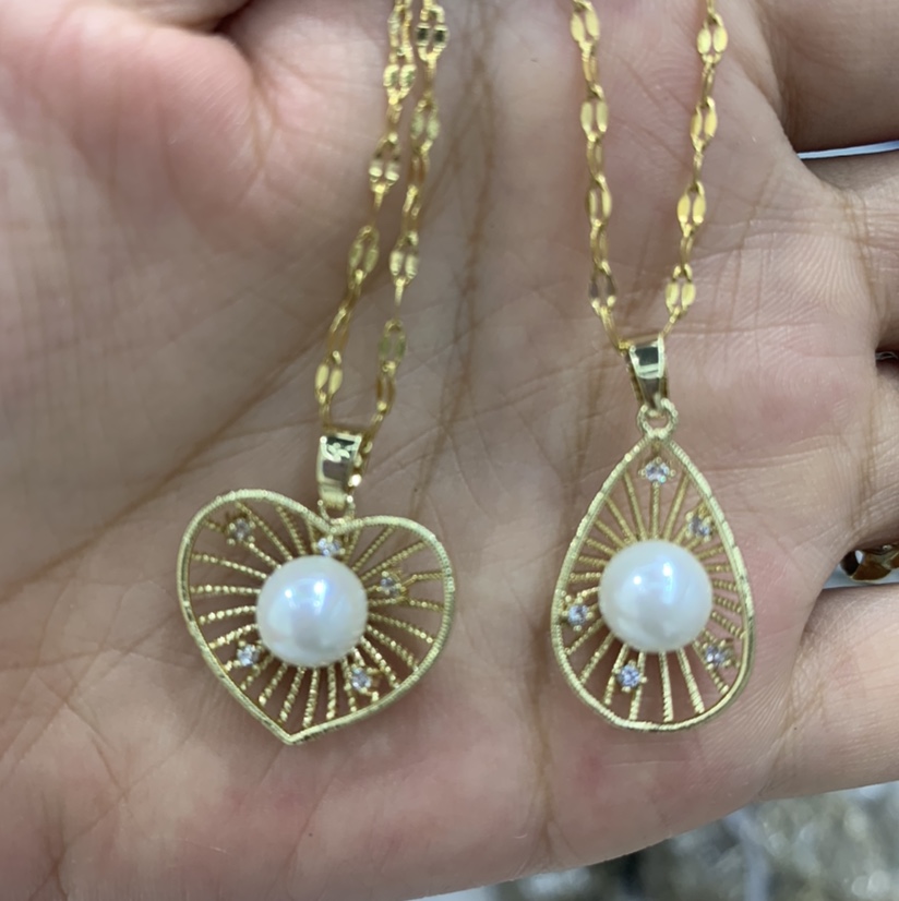 厂家直销铜锆石珍珠项链