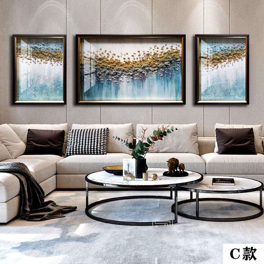 Pearl Effect Living Room Triptych Decorative Painting Modern Northern Europe Light Luxury Decorative Painting Hanging Picture Specification drawing