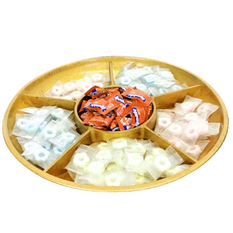 12-inch round 6-compartment candy and snack plate storage plate detail image 4