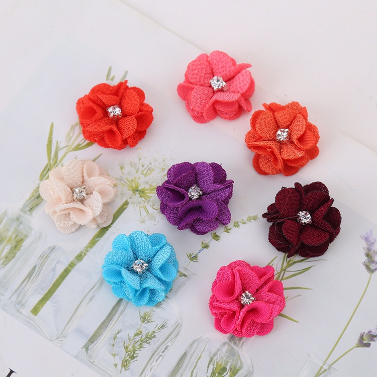 Factory Direct Sales Diy Handmade Flower Clothing Accessories Korean Version Pearl Hemp Flower Brooch Hair Jewelry Accessories Wholesale Specification drawing