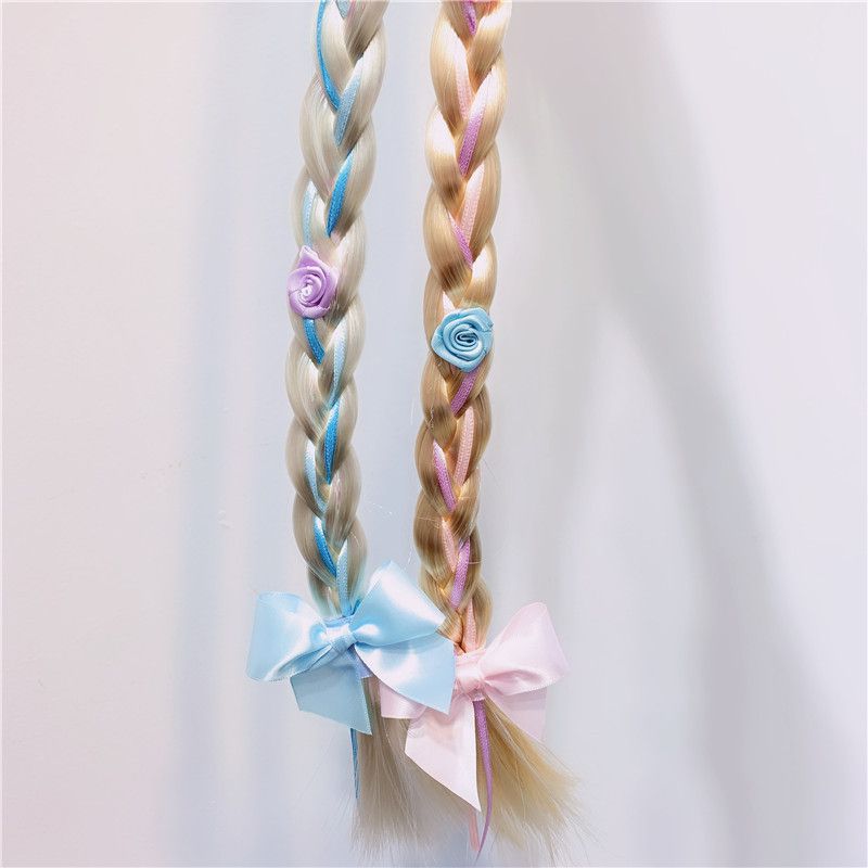 Frozen Elsa, children's wig, Rapunzel, Rapunzel, false braid, Elsa headwear, braid detail image 3