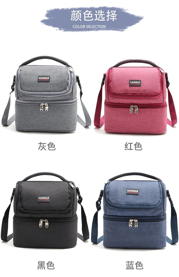 SANNE insulated bag, picnic cold insulation aluminum film insulated bag, hand-held double-layer picnic bag, waterproof folding ice pack detail image 8