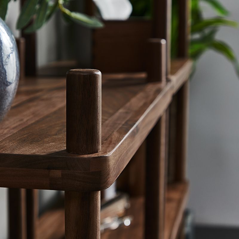 黑胡桃木家用多层置物架落地书架阳台厨房客厅收纳整理放鞋储物架详情图1