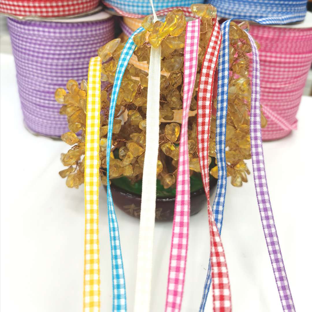 0.6Cm Wide 7 Color Polyester Lattice With Clothing Accessories Ribbon Webbing All Processing details Picture