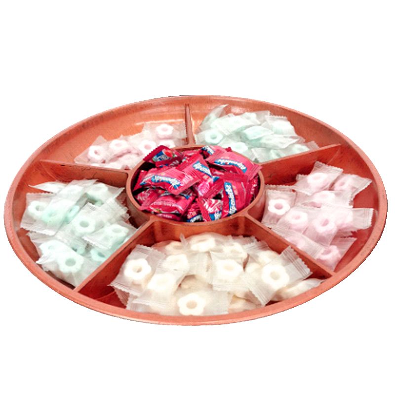 12-inch round 6-compartment candy and snack plate storage plate detail image 5