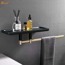 FIRMER Red Acorn wood bathroom pendant copper shelf bath towel gold towel rack