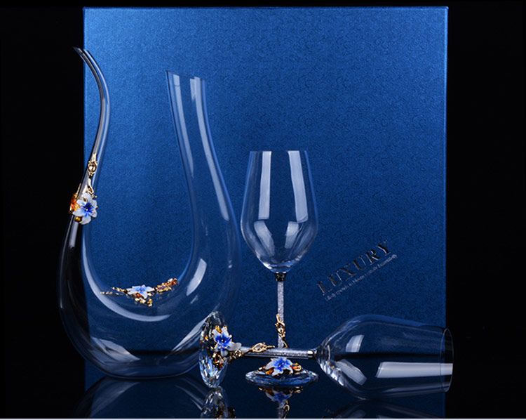 创意欧式珐琅彩水晶红酒葡萄酒醒酒器分酒器结婚礼物刻字工厂直销详情图7