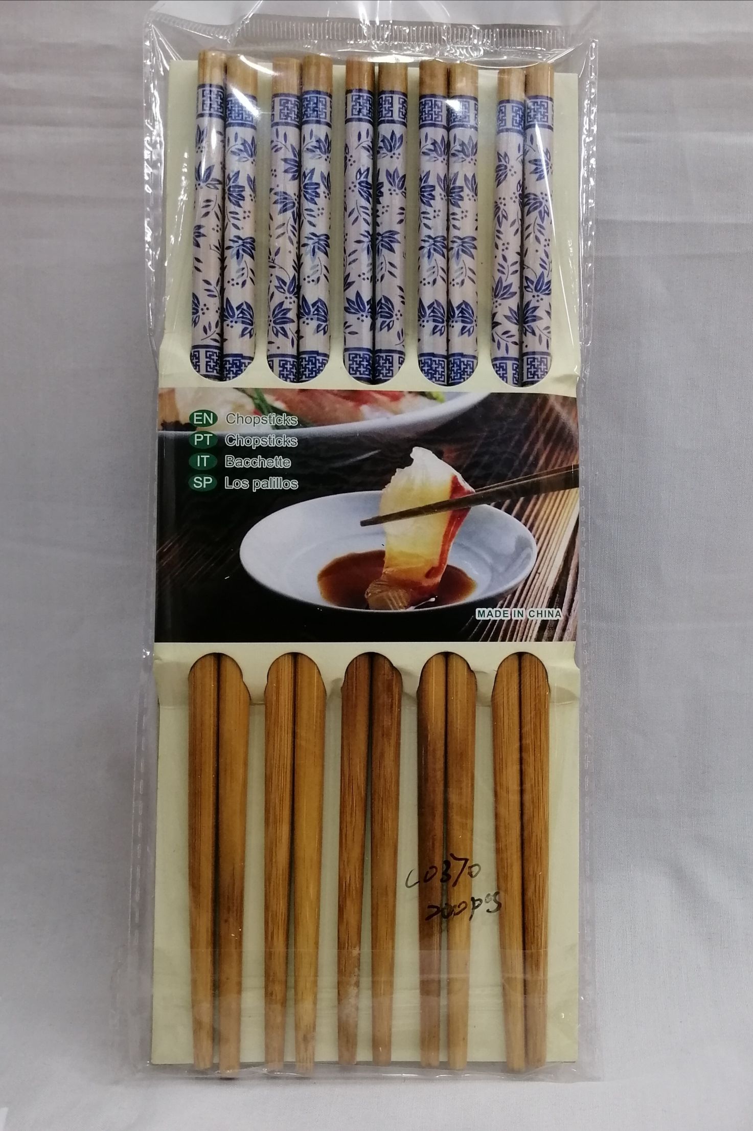 Printed chopsticks natural bamboo suit household Chinese anti - slip environmental protection powder flowers