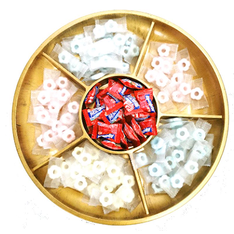 12-inch round 6-compartment candy and snack plate storage plate Item Picture