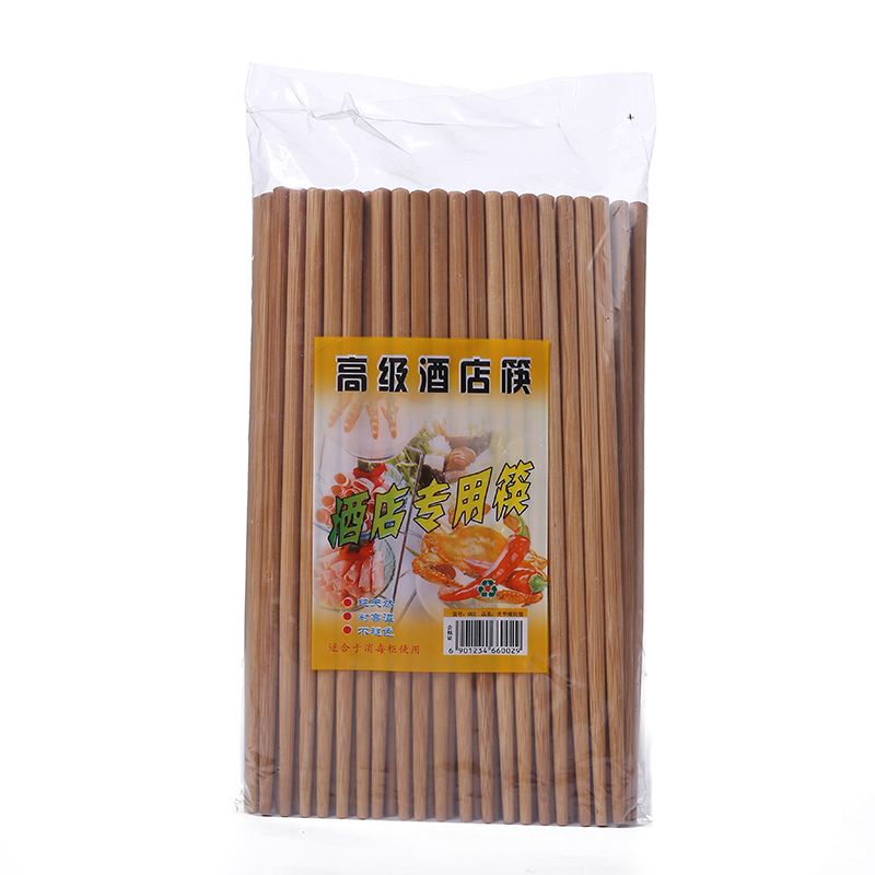 厂家直销 30/50双袋装碳化无节酒店筷家用无漆无蜡竹筷批发详情图1