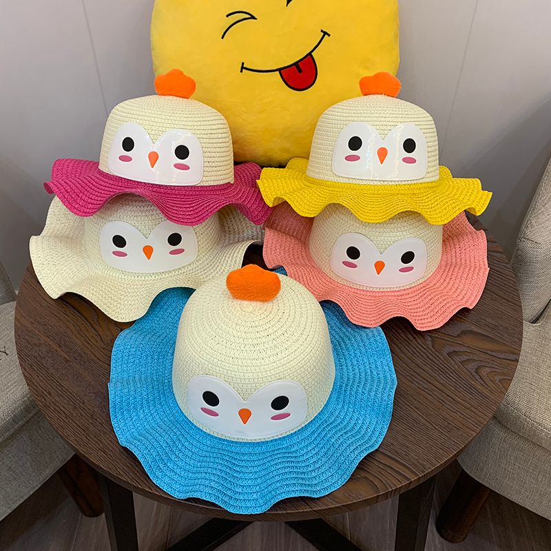 Manufacturers explosive travel sun sunscreen straw hat cartoon panda sun hat creative children's gift hat a hair 24 thumbnail