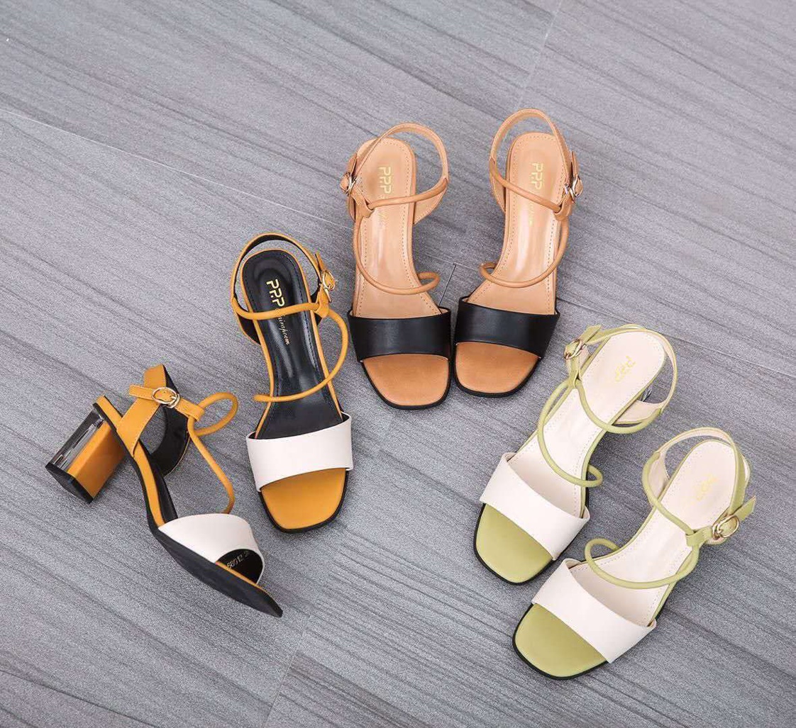 Victory Shoes French Fairy Style one-strap thick-heeled sandals 2020 Summer New style gentle high heels Versatile women's shoes Instagram trend Specification image