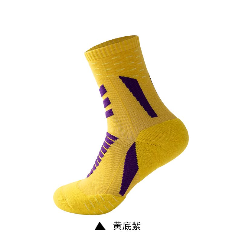 Mid-calf blue ball socks for men's running and fitness Specification drawing