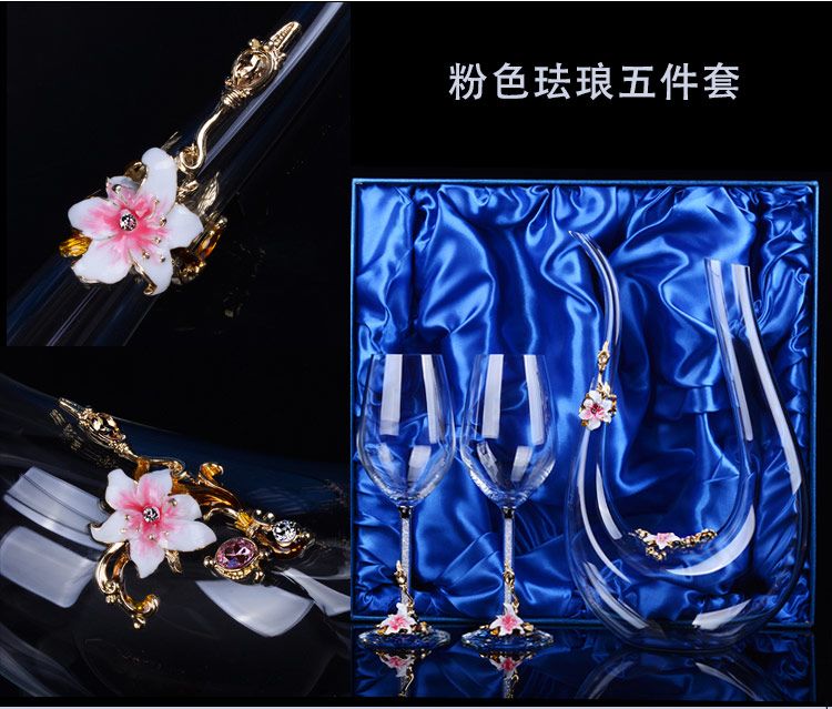 创意欧式珐琅彩水晶红酒葡萄酒醒酒器分酒器结婚礼物刻字工厂直销详情图6