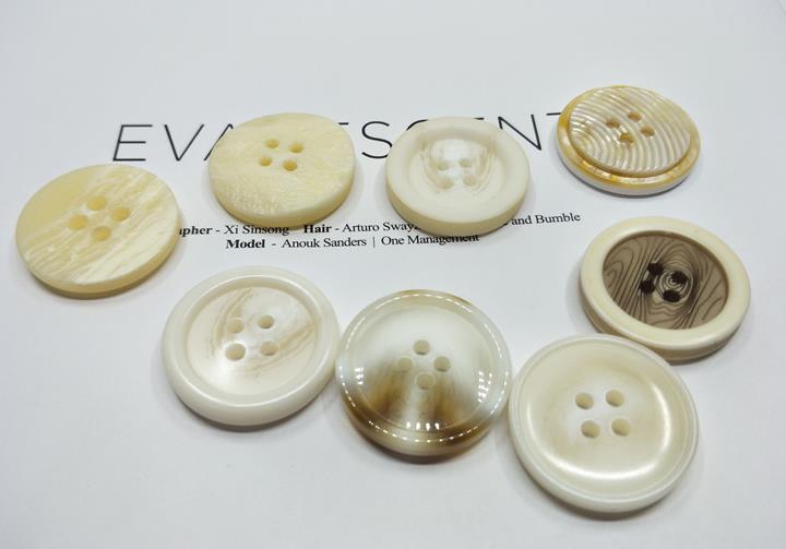 Round four - eye resin buttons, trimmed rice white dress buttons thumbnail