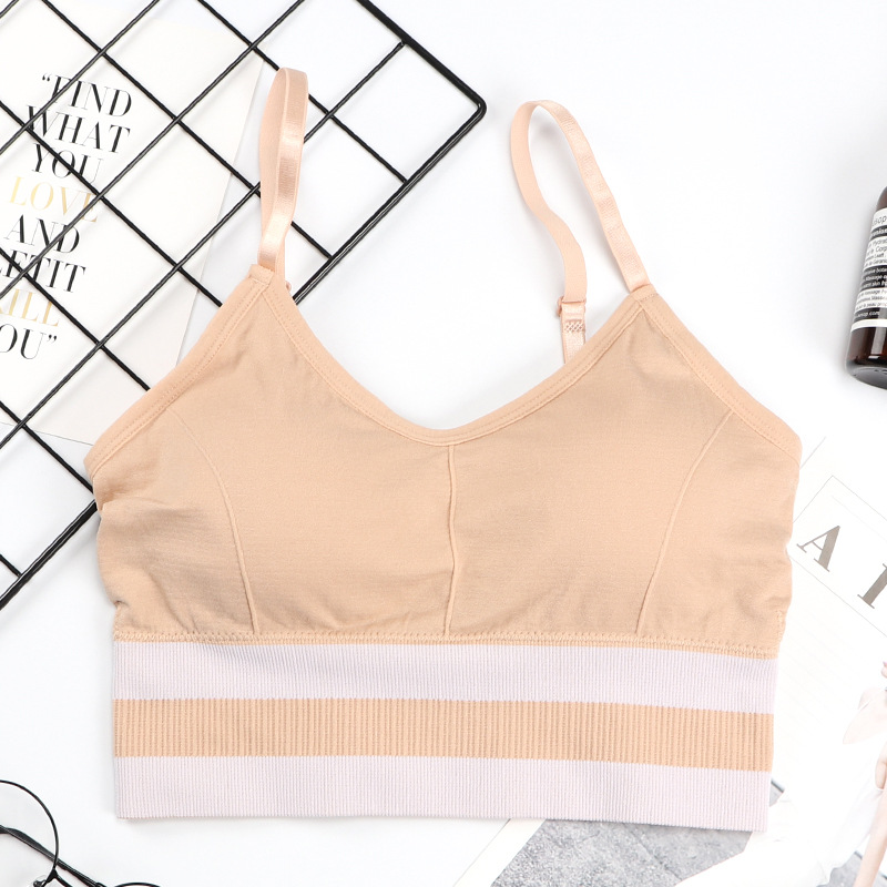 2023 New Explosive Seamless Women's Vest With Breast Pad Thin Straps Comfortable High Elastic Sports Bra Beauty Back undefined