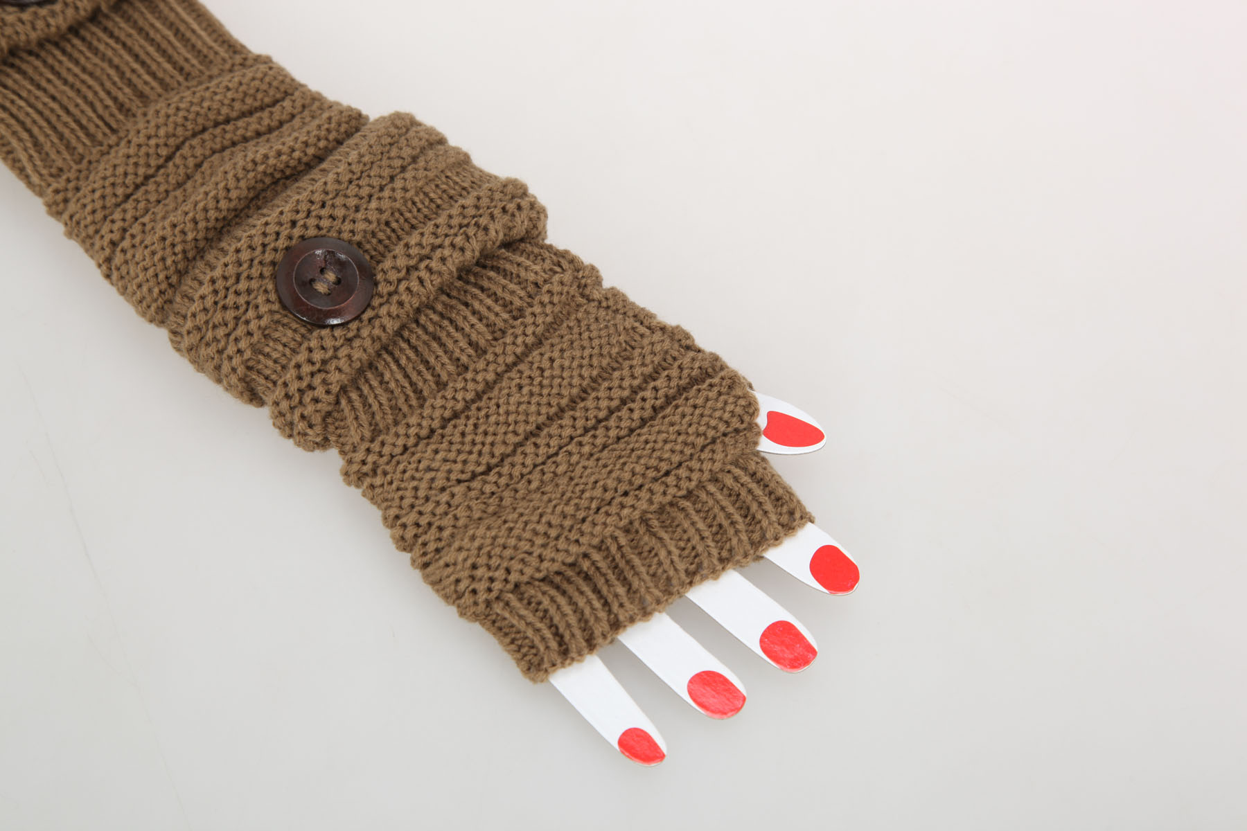 Knitted arm sleeves made of wool for autumn and winter details Picture