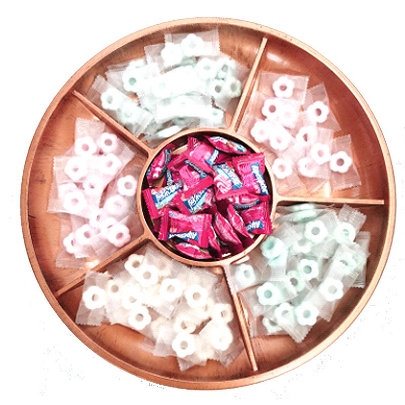 12-inch round 6-compartment candy and snack plate storage plate detail image 2