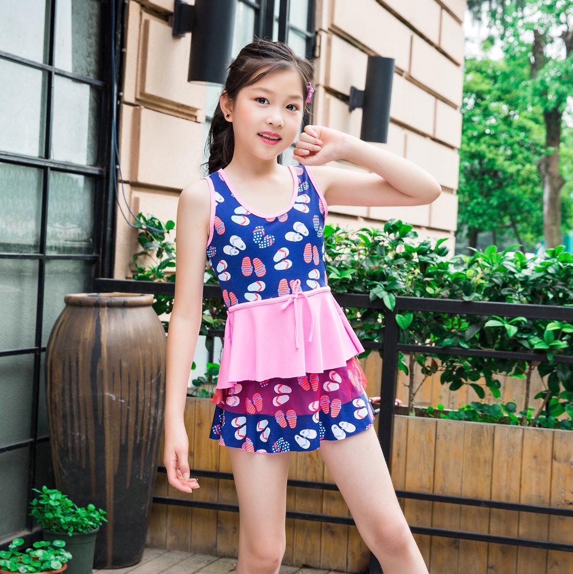 Middle children's one-piece swimsuit thumbnail