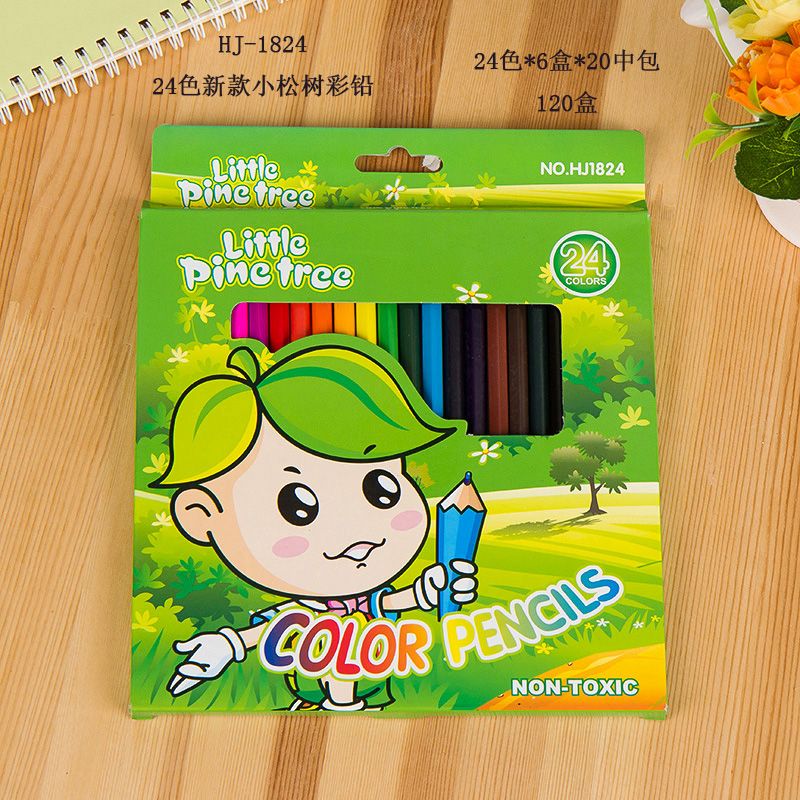 Yiwu buena carga color plomo 24 colores poplar 3.0 lápiz de color de núcleo intermedio pequeño pino fábrica directa 1824 pic 4