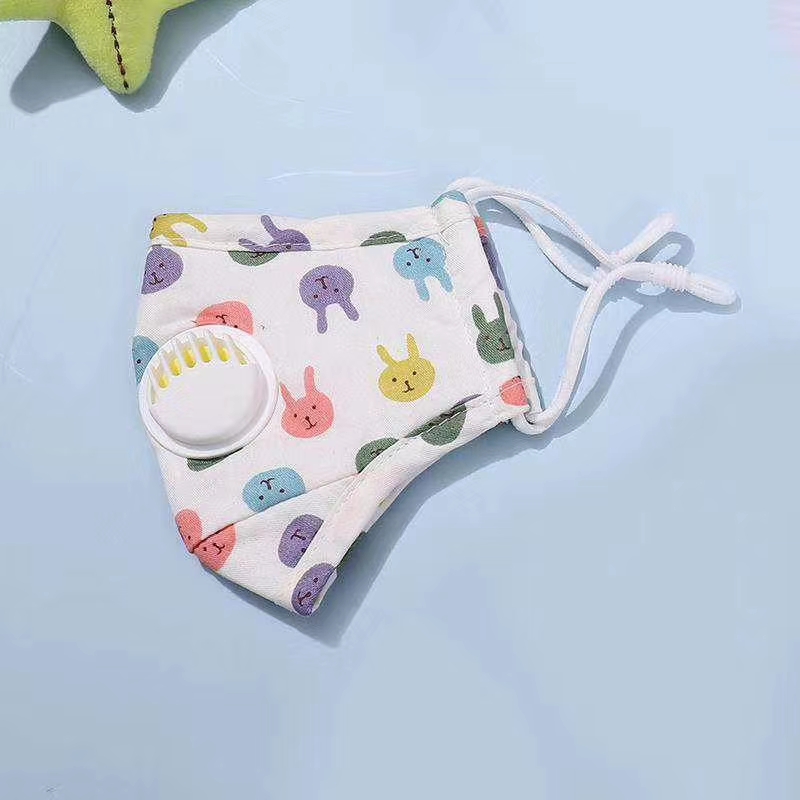 儿童带阀防尘防风防雾霾全棉保暖立体口罩