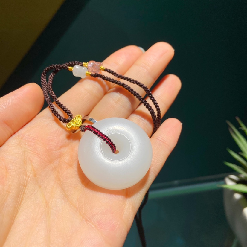 Natural hetian jade pendant clasp gift preferred thumbnail