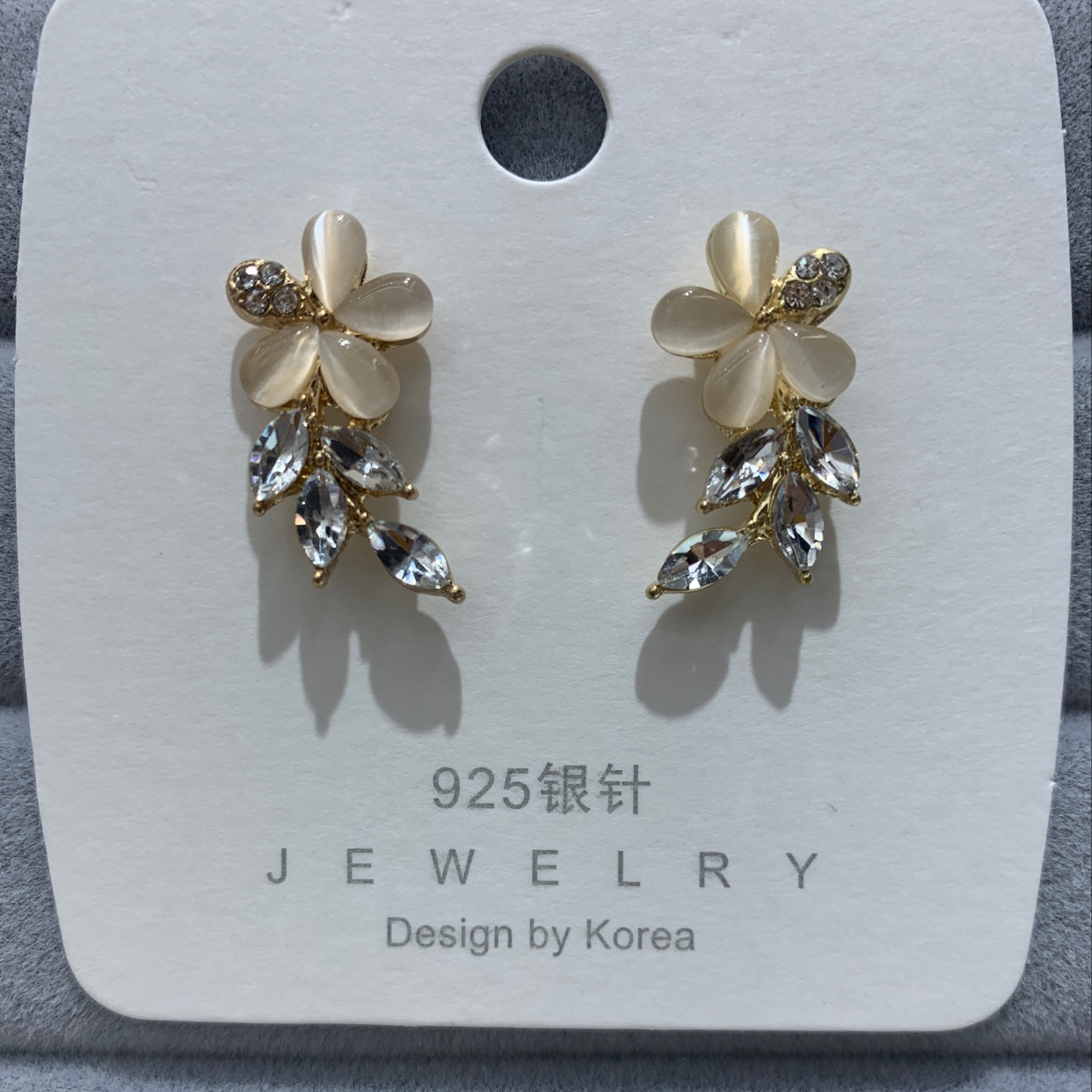 S925 club stud earrings