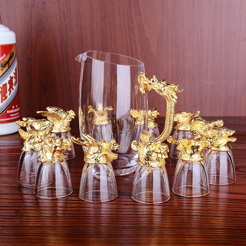 12支十二生肖白酒杯分酒器套装创意水晶小酒杯家用烈酒杯一件代图