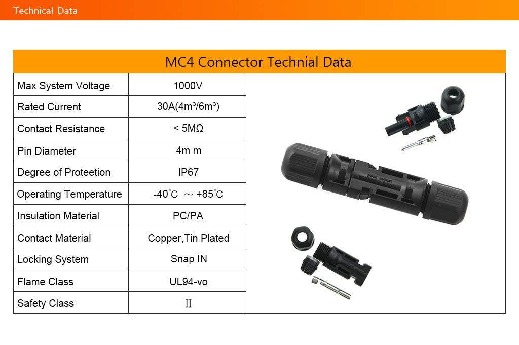MC4光伏连接器MC4太阳能公母插头MC4接头电池板光伏组件线接连头详情图4