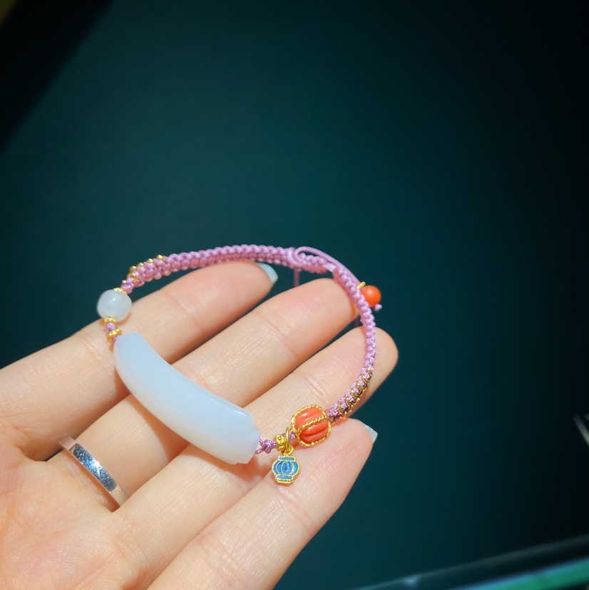 Hetian jade hand bracelet hand-woven jewelry jade thumbnail