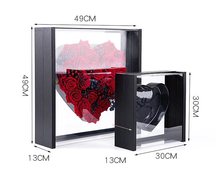 亚克力透明心形盒情人节爱心鲜花盒