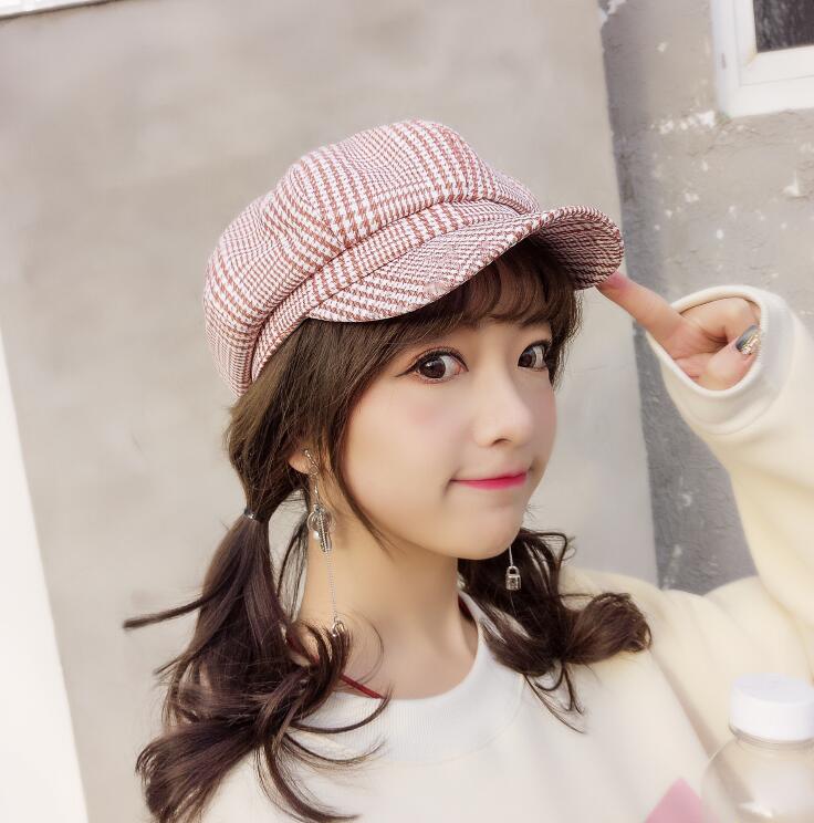 Beret's thin spring/summer Ins octagonal hat subnet red Korean version of Japan is the British vintage painter hat trend thumbnail