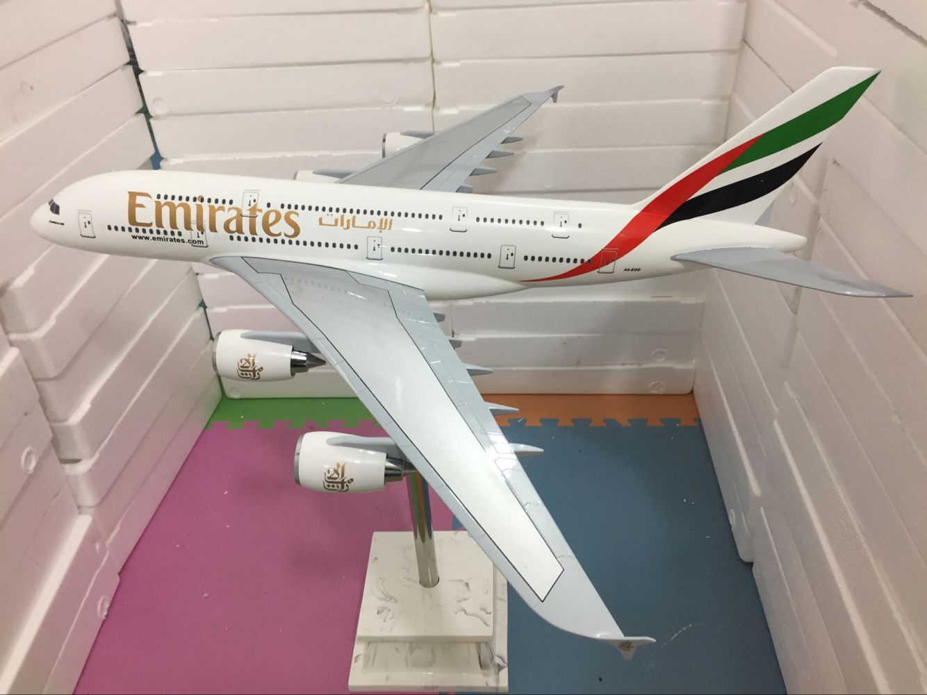 飞机模型（73CM阿联酋航空A380飞机）仿真飞机模型玻璃钢飞机模型详情图1
