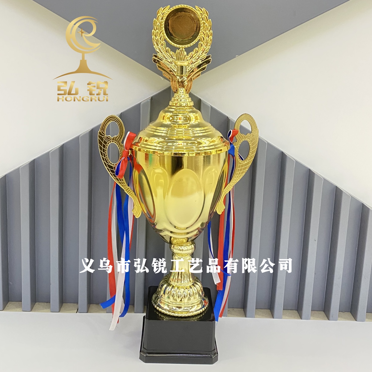 HR-855C金属奖杯12*42CM运动体操竞技比赛奖励奖品可定制logo产品图