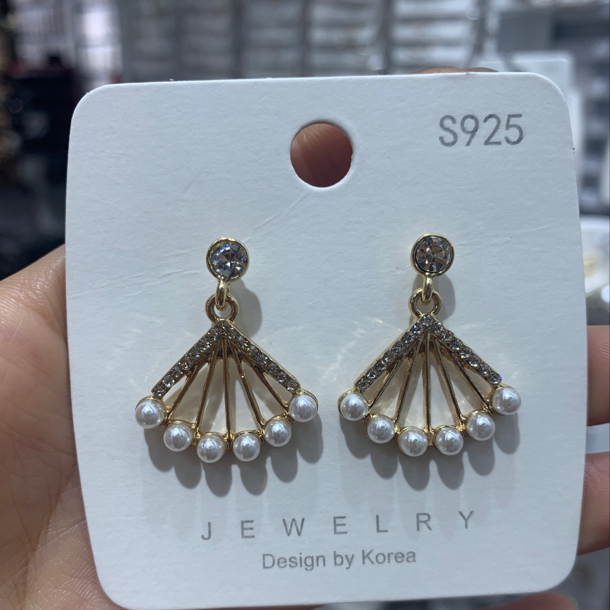 S925 pearl sector earrings