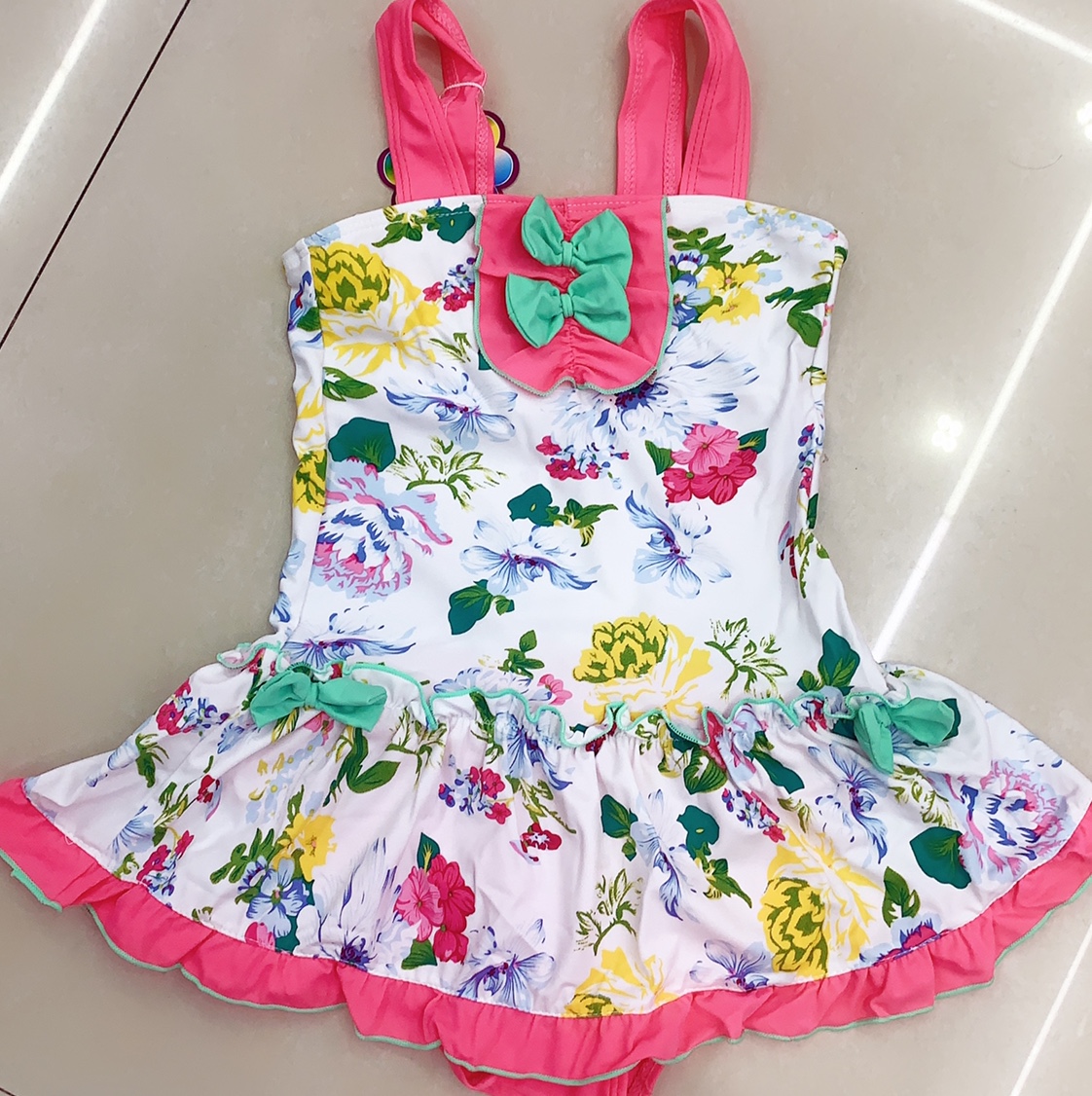 Polyester one-piece swimsuit with sub size thumbnail