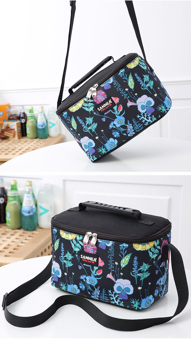 SANNE's new lunch bag, hand-held waterproof bento bag, creative insulated bag, cartoon outdoor picnic cold preservation bag detail image 10