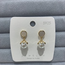 S925 shell pearl earrings