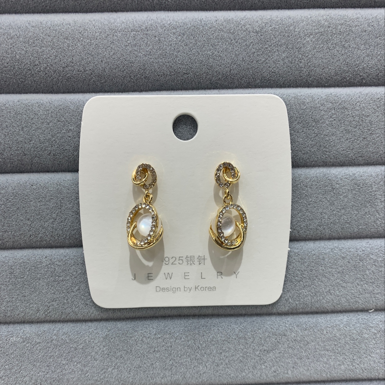 S925 symmetrical cat eye earrings thumbnail