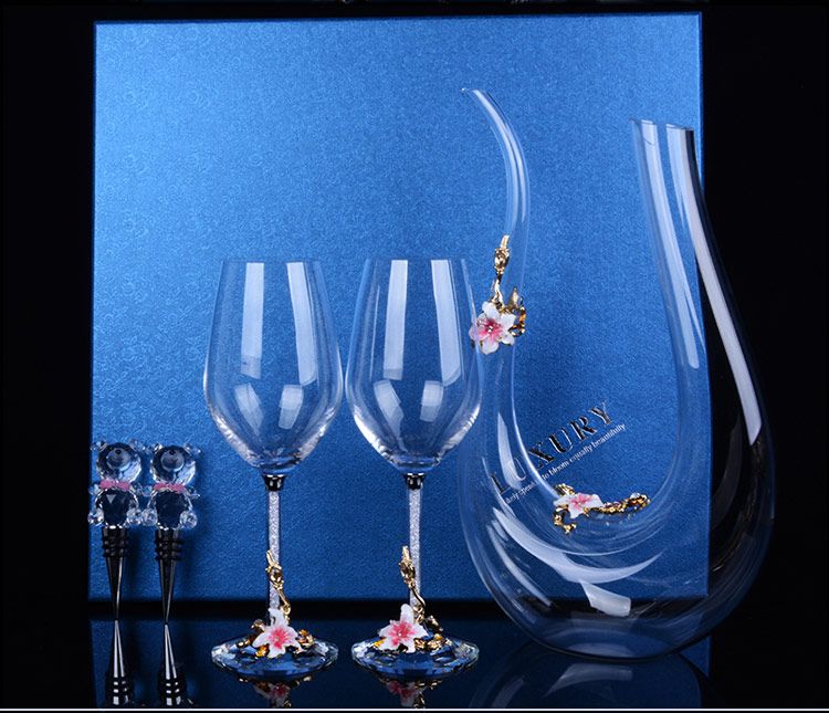 创意欧式珐琅彩水晶红酒葡萄酒醒酒器分酒器结婚礼物刻字工厂直销详情图9