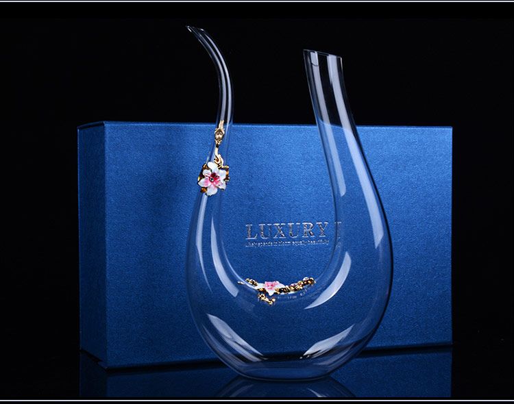 创意欧式珐琅彩水晶红酒葡萄酒醒酒器分酒器结婚礼物刻字工厂直销详情图3