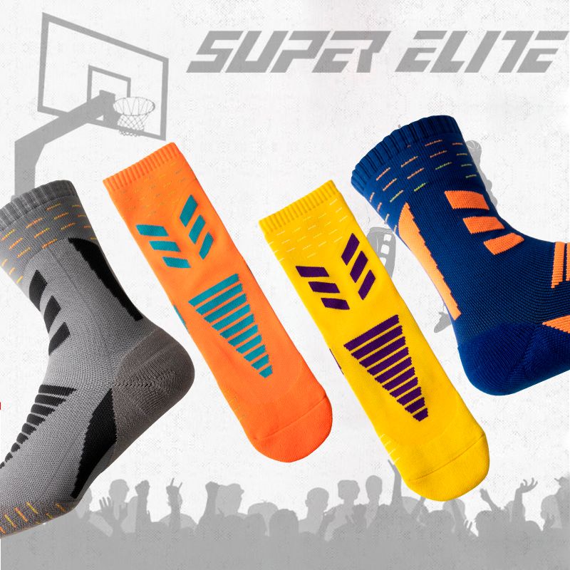 Mid-calf blue ball socks for men's running and fitness details Picture