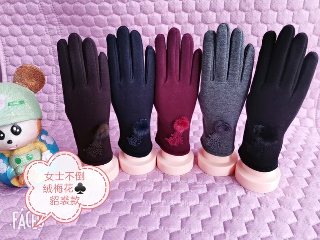 2020 new women's cycling gloves, all-cotton, non-shedding, single-layer thin fleece touch screen stretch finger gloves