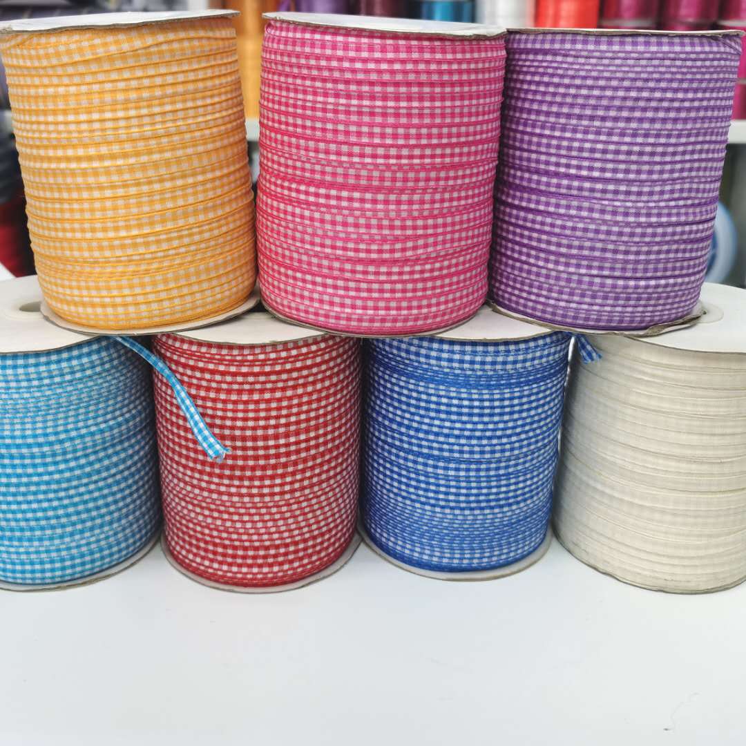 0.6Cm Wide 7 Color Polyester Lattice With Clothing Accessories Ribbon Webbing All Processing