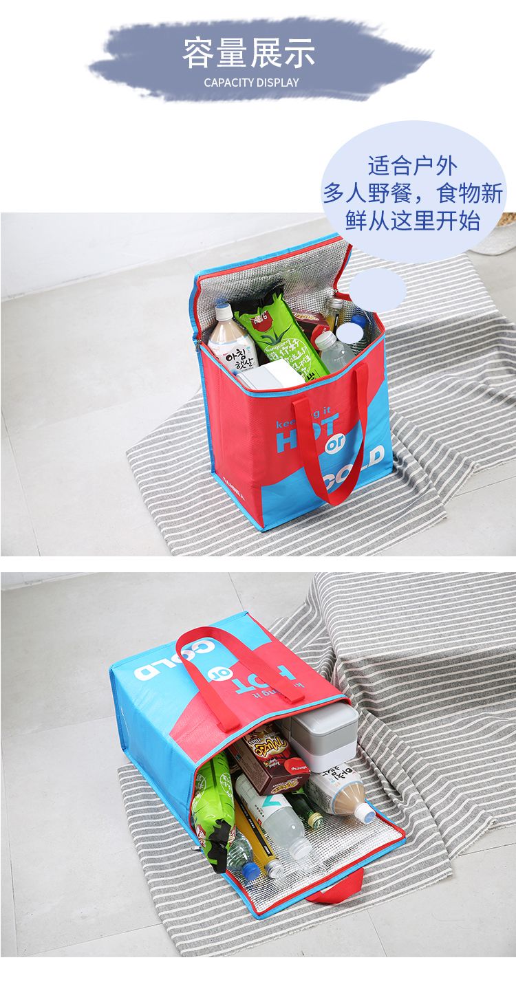 新款手提时尚学生午饭野餐包高档海鲜冰包饭盒袋批发保温袋便当包详情图9