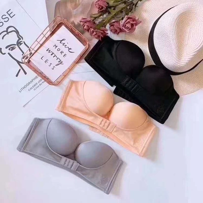Solid Color Button-Down Front Non-Trace Bra Bra Wrap Women's Bottom And Top Up Sexy Non-Underwire Bra