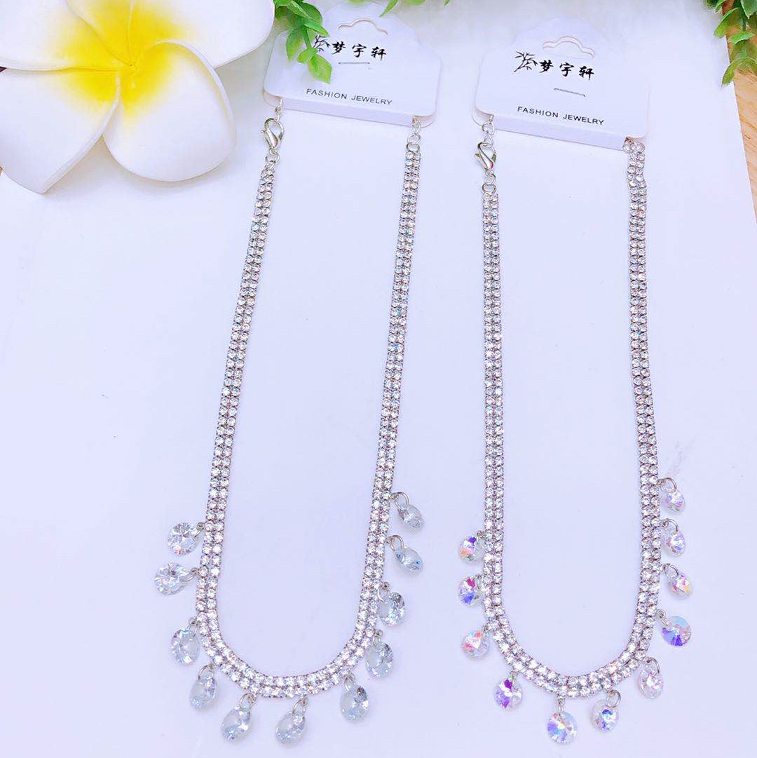 日韩爆款轻奢水钻颈链气质淑女聚会晚宴礼服佩戴