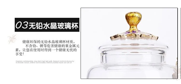 Creative hand-painted enamel kung fu teapot, household simple heat-resistant glass tea set, high-end flower tea kettle wholesale price detail image 1