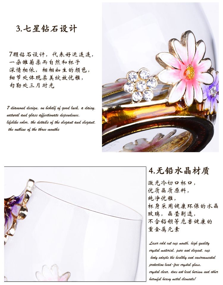 Creative enamel color water cup and kettle set, high-end household glass cup, girlish cup, with spoon and lid, large tea cup detail image 13