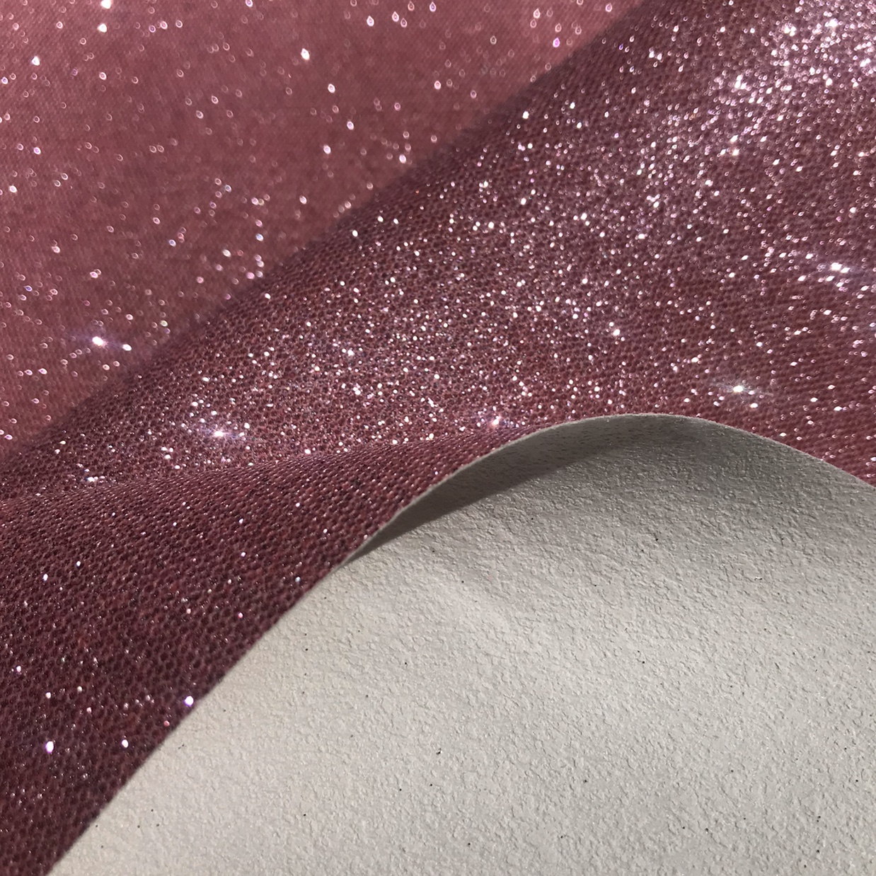 Sprinkle scallion powder, laser iridescence hexagonal mesh, PU Gree shoe material, sequined luggage, artificial leather Specification image